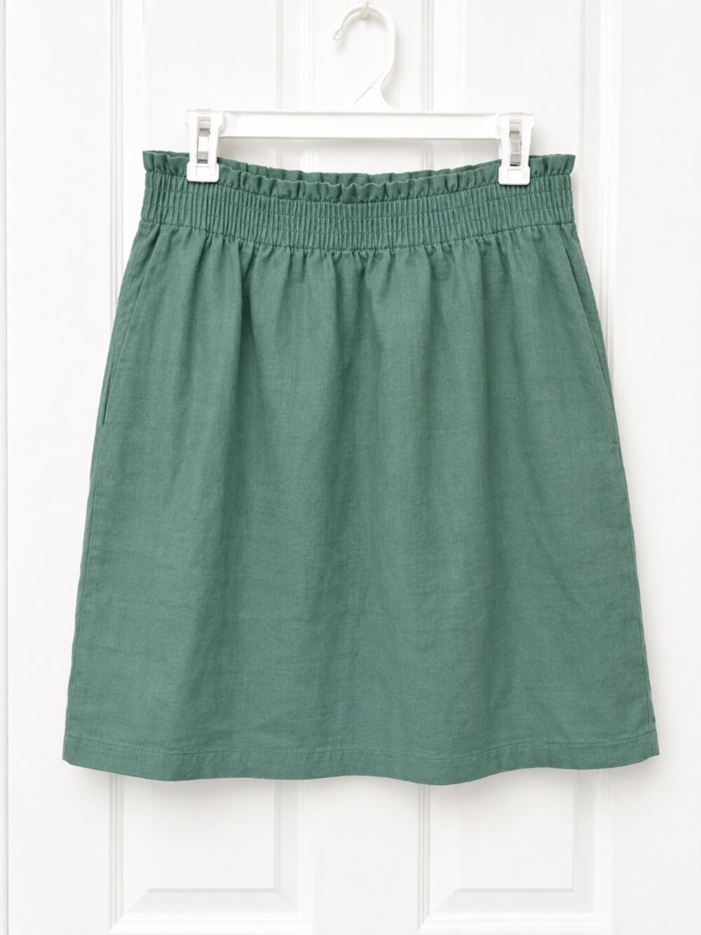 NWT J.Crew Y2K Women’s 2 Sage Linen Cotton A-Line Skirt Coastal Quiet Luxury